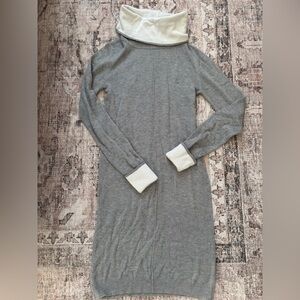 Gray Turtleneck Sweater Dress